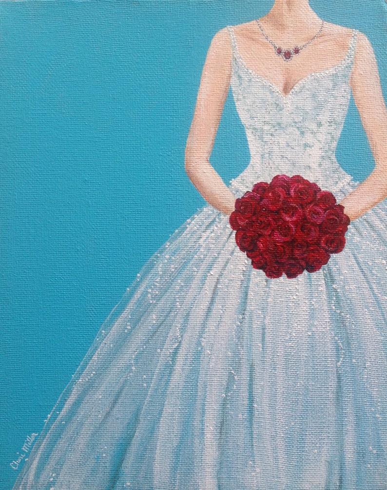 Fine Art Print of Bride Wedding Gown Painting Fashion Art Etsy