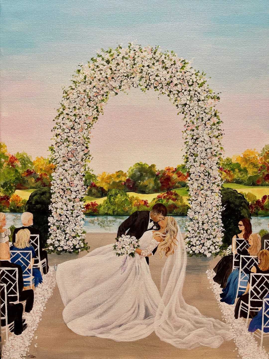 Live Wedding Painter, Live Wedding Painting by Cheri Miller