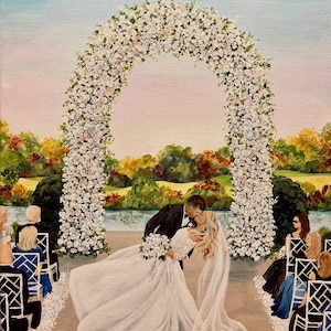 Live Wedding Painter, Live Wedding Painting by Cheri Miller