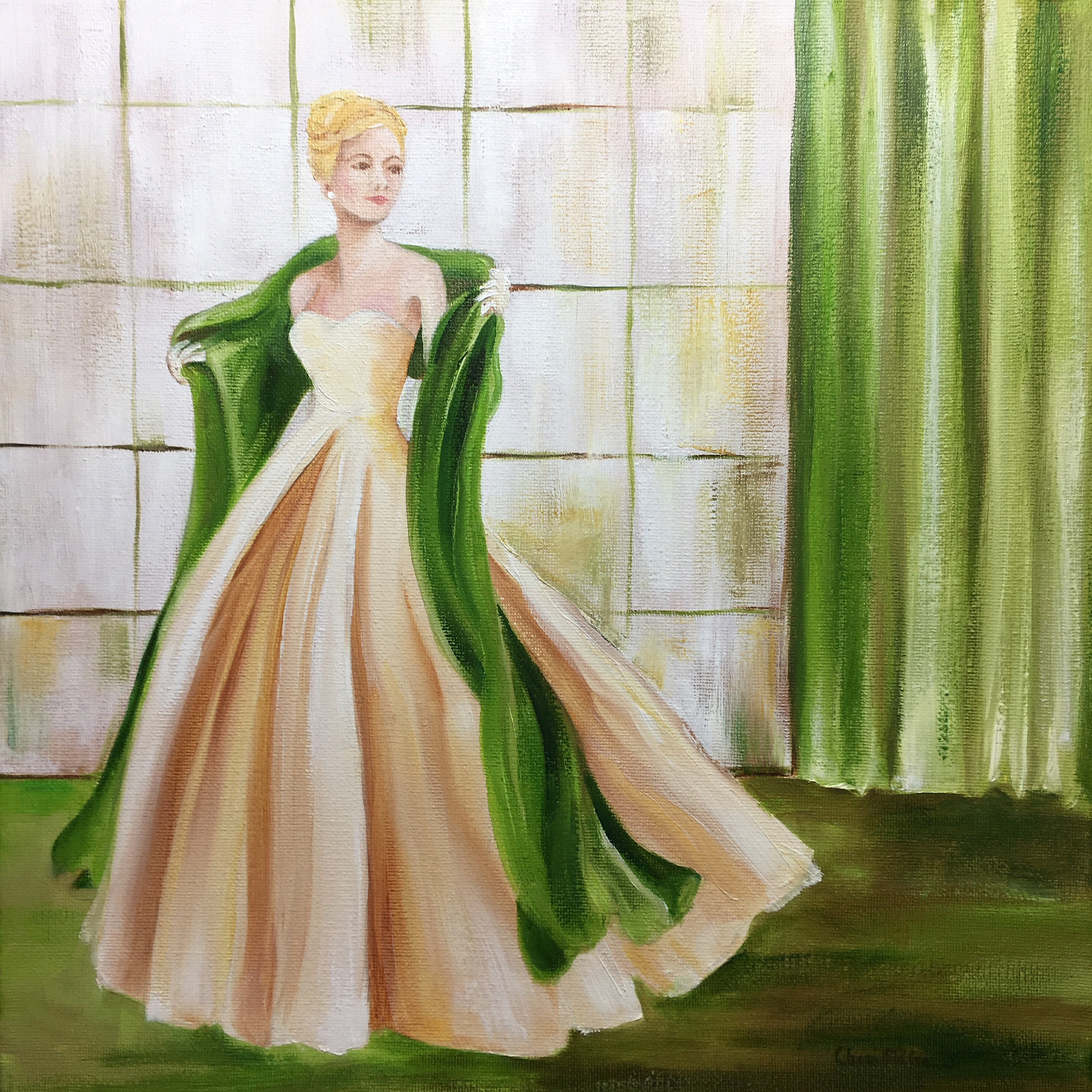 Mid-century Wall Art.1950s Dress.fashion Wall Art.old Hollywood  Glamour.vintage Dress.art for Girls Room.gifts for Women.fashion Painting.  - Etsy