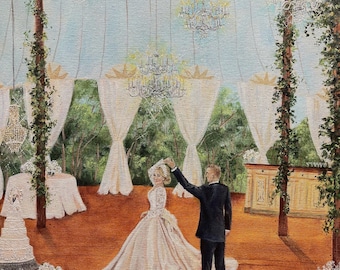 Wedding Planning Ideas, Wedding Painting,Live Event Painter,Asian Wedding,Live Wedding Painter, Wedding Trends,Reception idea,Gift for Bride