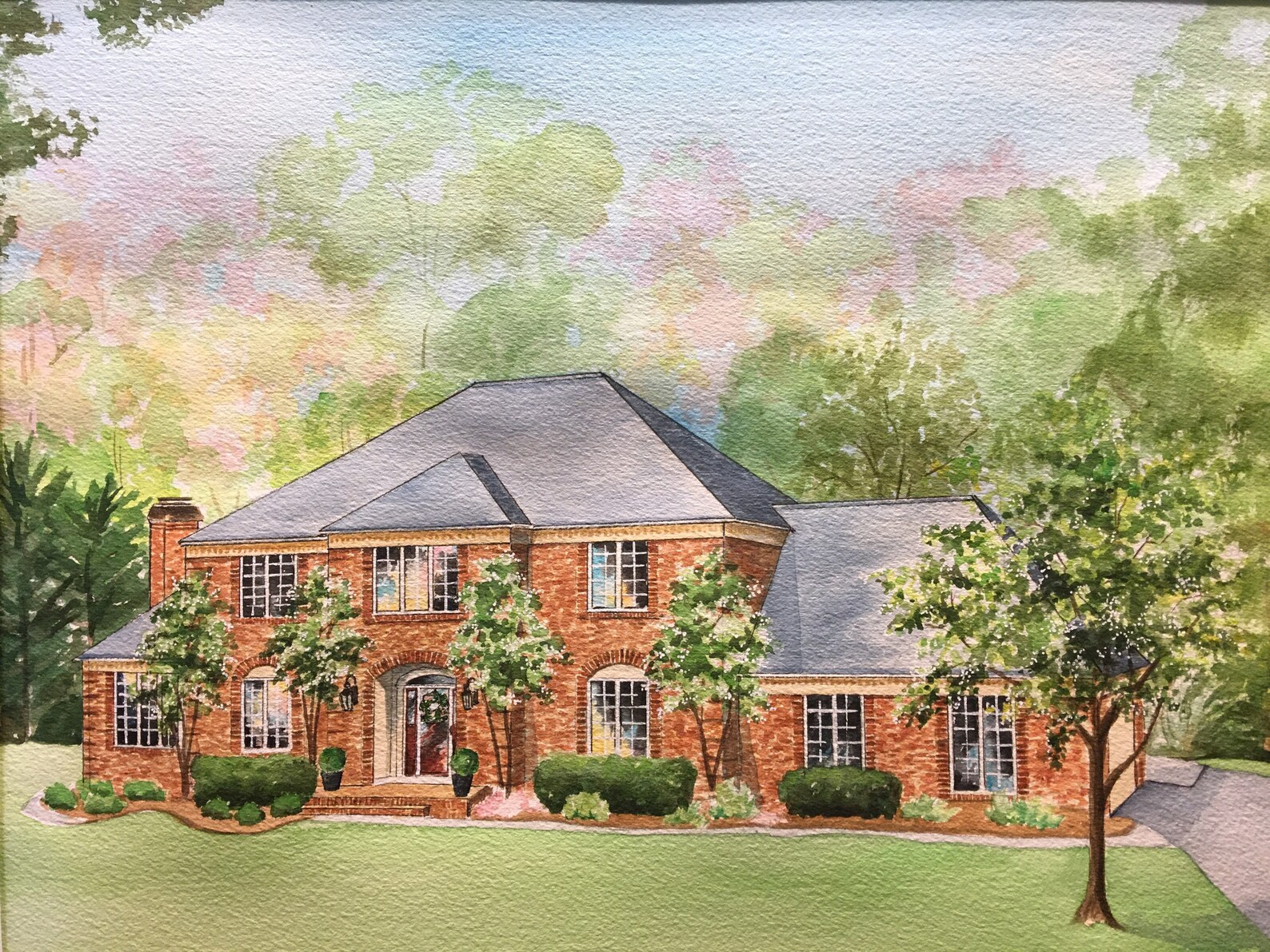 Watercolor House Painting, Painting of House, House Illustration, House Portrait, House Painting