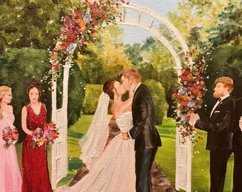 Wedding Painting from Photos, Gift for Bride & Groom, Wedding Gift, Unique wedding, wedding art, Anniversary Gift