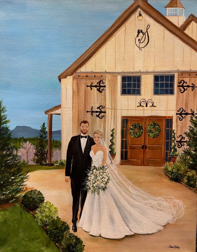 Live Wedding Painting by wedding artist Cheri Miller image 3