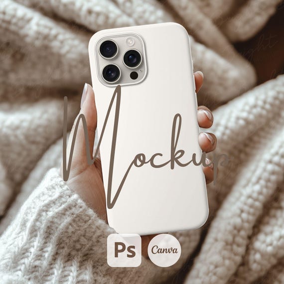 Silicone Phone Case Mockup, iPhone Mockup, Canva Drag & Drop Device Mockup, PSD Phone Case Mock Up, Mobile Slim Case Mockup Instant Download
