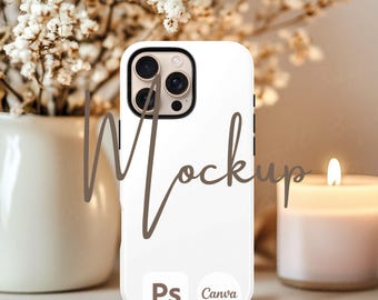 Phone Case Mockup, iPhone Mockup, Canva Drag and Drop Device Mockup, PSD Phone Case Mock Up, Printify Tough Case Mockup, Instant Download