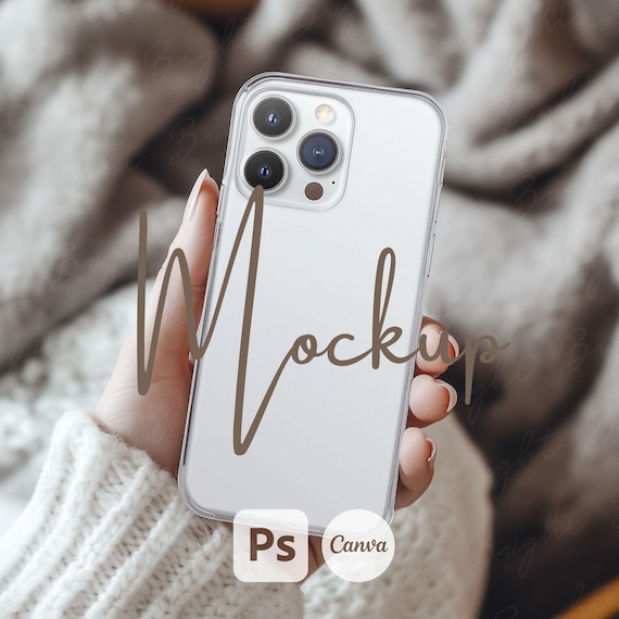 Phone Case Mockup, Clear Case iPhone Mockup, Canva Drag and Drop Device Mockup, PSD Phone Case Mock Up, Transparent Case, Instant Download