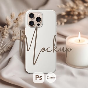 Smartphone Case Mockup, iPhone Mockup, Canva ziehen und ablegen Gerätemodell, PSD Phone Case Mockup, Mobile Slim Case Mockup, Instant Download