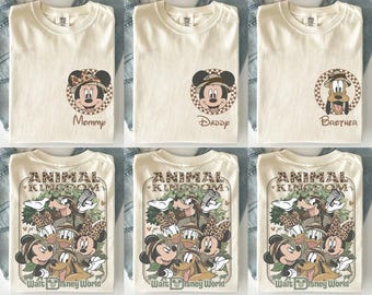 Camiseta personalizada de Disney Animal Kingdom Safari Mode, camiseta personalizada de Mickey y sus amigos, viaje familiar a Walt Disney World, camiseta "Let's Get Wild"