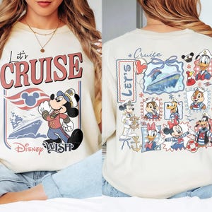 Personalized 2026 Disney Cruise Line Shirts, Mickey And Friends Family Cruise Trip Tee, Let's Cruise, Disney Wish Dream Magic Wonder Fantasy image 4