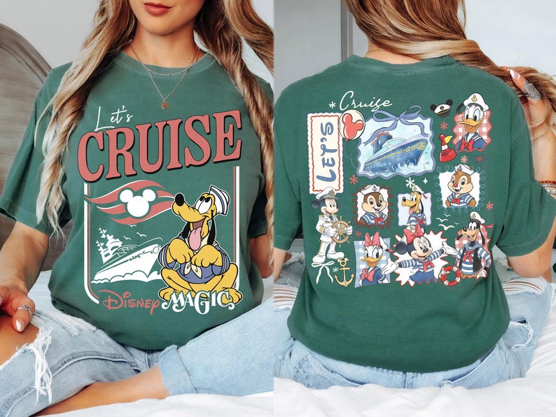 Personalized 2026 Disney Cruise Line Shirts, Mickey And Friends Family Cruise Trip Tee, Let's Cruise, Disney Wish Dream Magic Wonder Fantasy image 13
