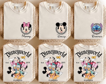 Camiseta familiar personalizada de Disneyworld, camiseta de Walt Disney World, camiseta de Mickey y sus amigos, camiseta de viaje familiar de Disney, camiseta a juego de vacaciones de Disney