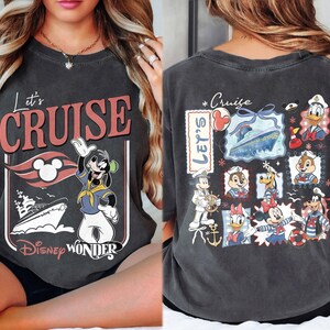 Personalized 2026 Disney Cruise Line Shirts, Mickey And Friends Family Cruise Trip Tee, Let's Cruise, Disney Wish Dream Magic Wonder Fantasy image 7