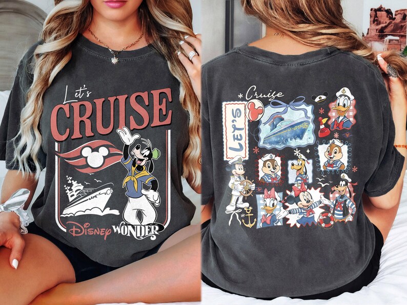 Personalized 2026 Disney Cruise Line Shirts, Mickey And Friends Family Cruise Trip Tee, Let's Cruise, Disney Wish Dream Magic Wonder Fantasy image 7
