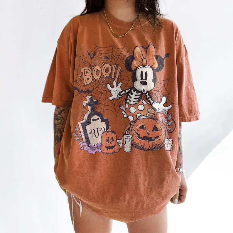 Retro Disney Halloween Skeleton All Characters Shirt, Mickey's Not So Scary Halloween Party Tee Shirt, Disney Halloween Family 2026 Shirts image 6