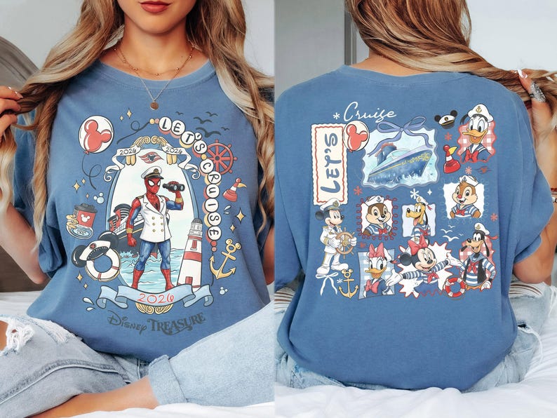 Custom 2026 Disney Cruise Matching Family Shirts, Mickey & Friends Family Cruise Shirt, Let's Cruise, Disney Wish Dream Magic Wonder Fantasy image 3