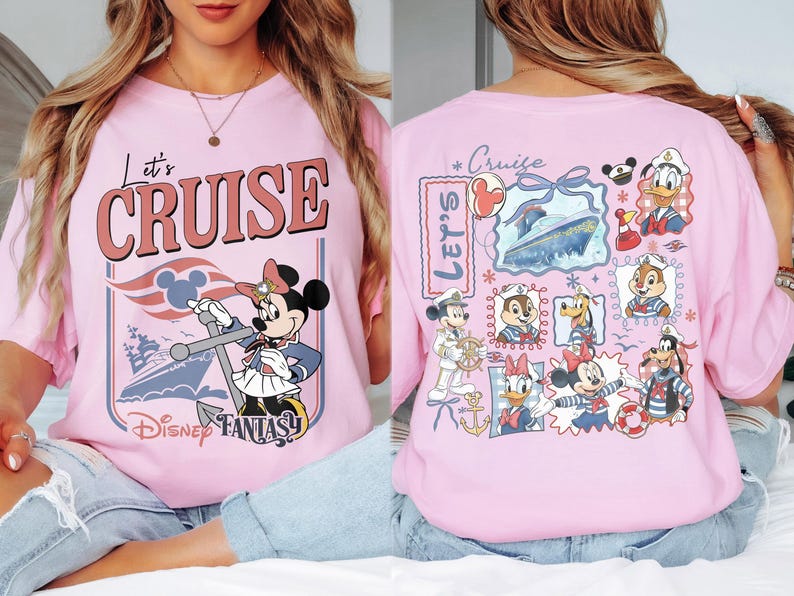Personalized 2026 Disney Cruise Line Shirts, Mickey And Friends Family Cruise Trip Tee, Let's Cruise, Disney Wish Dream Magic Wonder Fantasy image 9