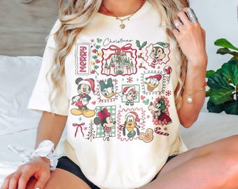 Retro Disney Santa Mickey And Friends Shirt, Mickey's Very Merry Christmas Party 2025 Shirt, Disneyland Vacation Family Matching Trip Shirt