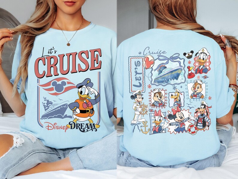 Personalized 2026 Disney Cruise Line Shirts, Mickey And Friends Family Cruise Trip Tee, Let's Cruise, Disney Wish Dream Magic Wonder Fantasy image 6