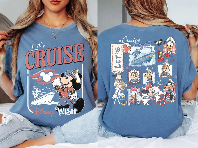 Personalized 2026 Disney Cruise Line Shirts, Mickey And Friends Family Cruise Trip Tee, Let's Cruise, Disney Wish Dream Magic Wonder Fantasy image 5