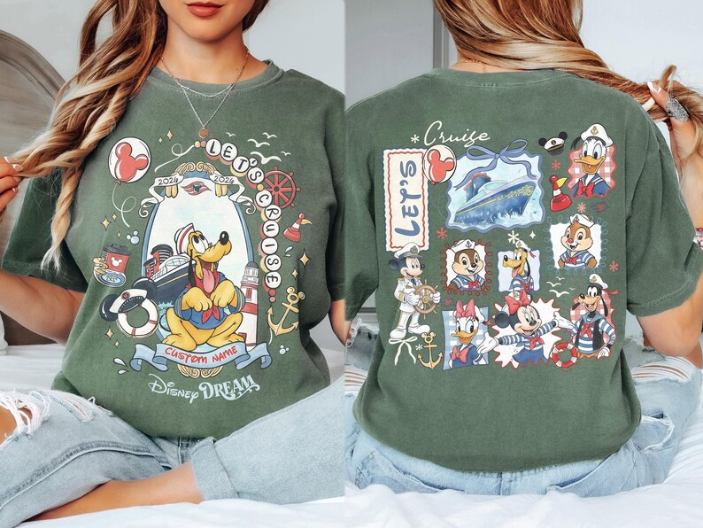 Custom 2026 Disney Cruise Matching Family Shirts, Mickey & Friends Family Cruise Shirt, Let's Cruise, Disney Wish Dream Magic Wonder Fantasy image 9