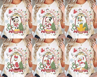 Retro Disney Christmas 2025 Shirt, Disney Christmas All Characters Shirt, Disney Family Christmas Shirts, Disney Christmas Group Shirts