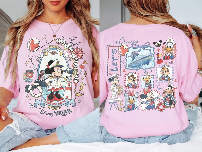 Custom 2026 Disney Cruise Matching Family Shirts, Mickey & Friends Family Cruise Shirt, Let's Cruise, Disney Wish Dream Magic Wonder Fantasy image 8