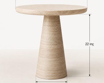 Custom Order Tammi Handmade Travertine Plinth Coffee Table, Modern Farmhouse End Table