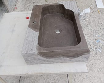 Handcrafted Natural Stone Sink Custom Travertine Bathroom Sink