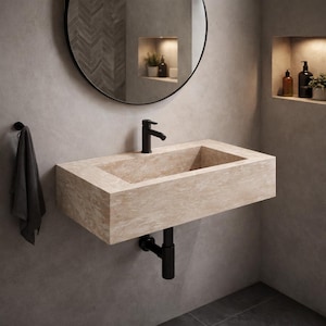 Special Order for Haidar, Handmade Travertine Marble Sink, Rectangular Natural Stone Vanity Basin