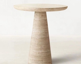 Custom Order Tammi Handmade Travertine Plinth Coffee Table, Modern Farmhouse End Table