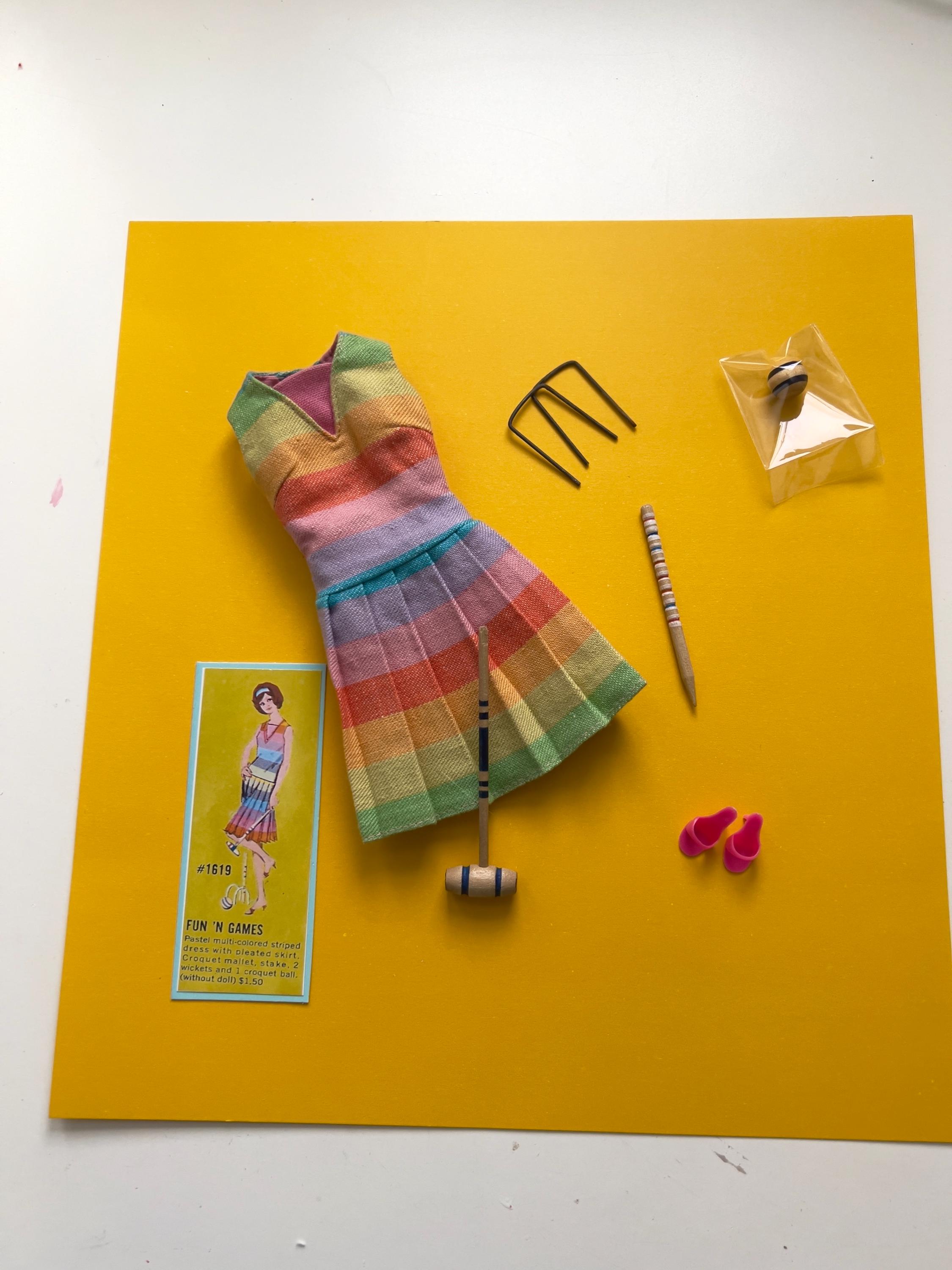 Vintage Barbie #1619 “fun and Games” Complete Dress Croquet Set NO