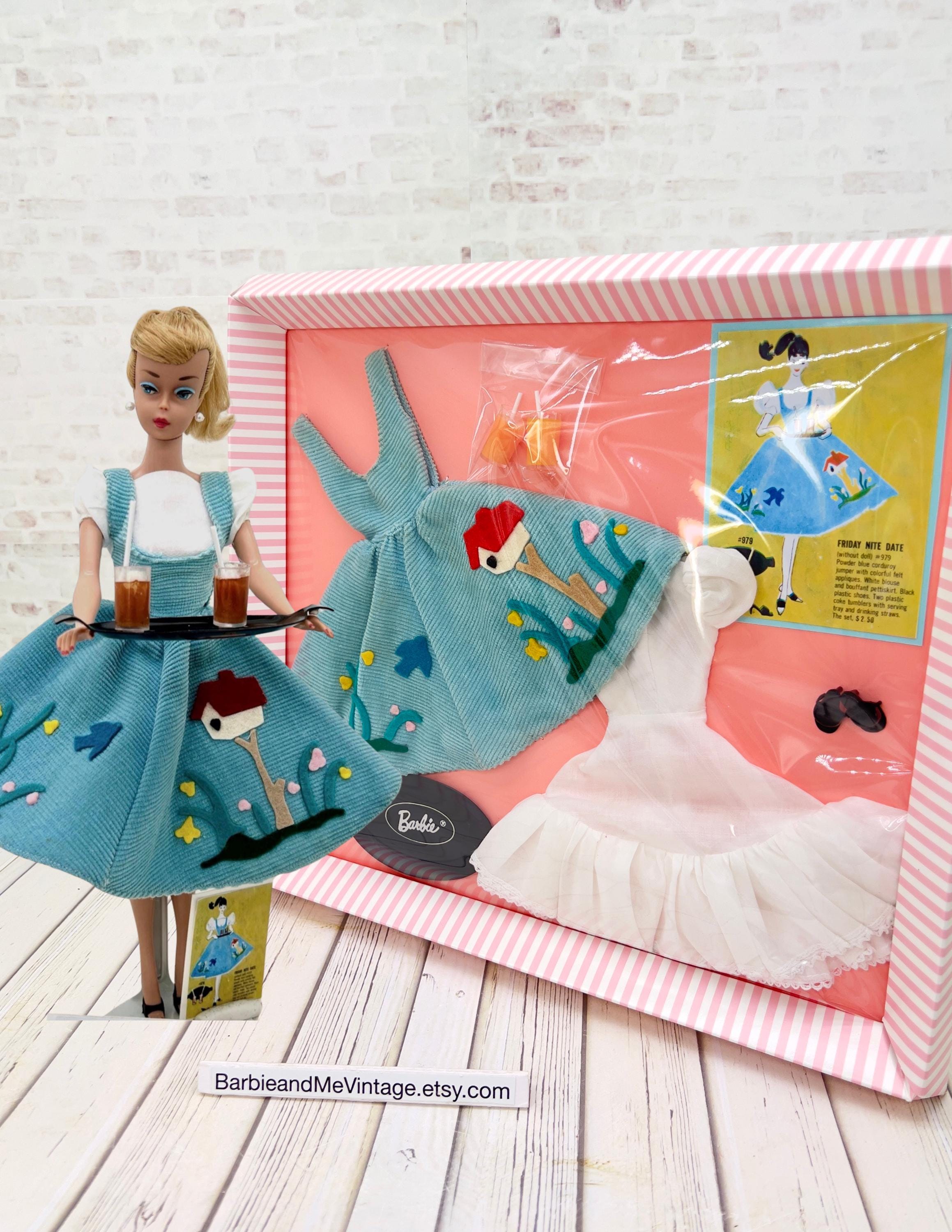 バービー [ビンテージ 1963] Friday Night Date #979 Vintage Barbie #979“ Friday Nite Date”complete -blue Corduroy