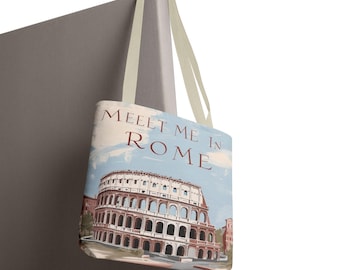 Meet Me In Rome Tote Bag: Chic Polyester Travel Accessory