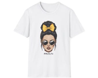 Mom Life T-Shirt, Unisex Softstyle Tee, Gift for Moms, Casual Everyday Wear, Mother's Day Present, Trendy Cotton Shirt