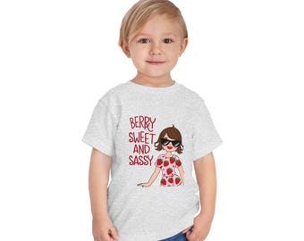 Camiseta Berry Sweet para niños pequeños: Conjunto de verano con fresas