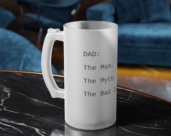 Funny Dad Frosted Glass Beer Mug - Bad Joke Legend
