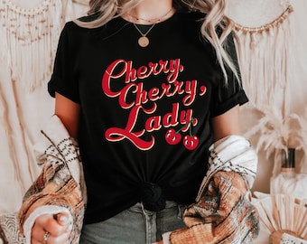 Cherry Lady Graphic Tee: Unisex Softstyle Cotton T-Shirt