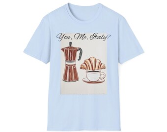 Italian Coffee & Croissant T-Shirt: Unisex Softstyle Tee