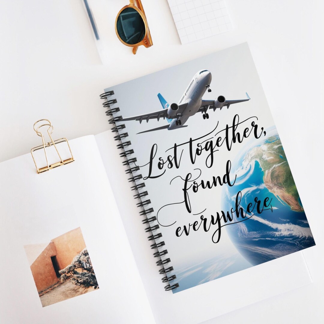 Fly Notebook Travel Spiral Notebook: Airplane Globe Design, Adventure Diary - Etsy