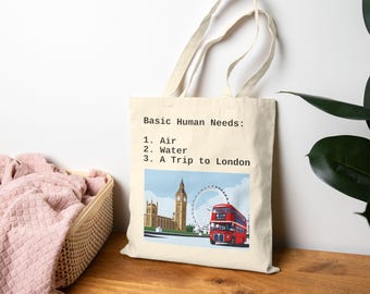 Bolsa de lona de algodón para viajar a Londres: un regalo para los amantes de la ciudad