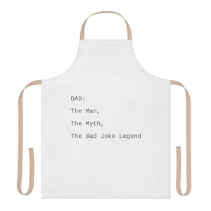 Grembiule personalizzato per papà, regalo di cucina "The Bad Joke Legend", grembiule da chef divertente per la festa del papà, accessorio da cucina, regalo per lui, riunione di famiglia immagine 3