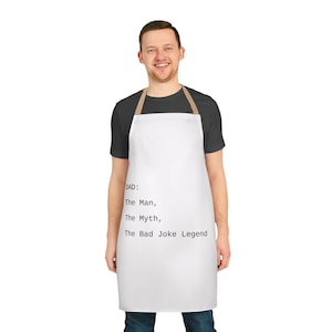 Grembiule personalizzato per papà, regalo di cucina "The Bad Joke Legend", grembiule da chef divertente per la festa del papà, accessorio da cucina, regalo per lui, riunione di famiglia immagine 7