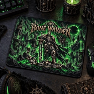 Gothic Mauspad Totenkopf – Heavy Metal Gamer Geschenk – Dark Fantasy Skull Mousepad – Bone Warden Gaming Setup Zubehör