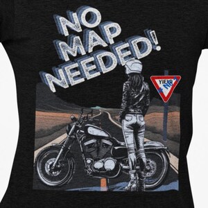 Keine Karte erforderlich - Biker-T-Shirt für Reiterinnen