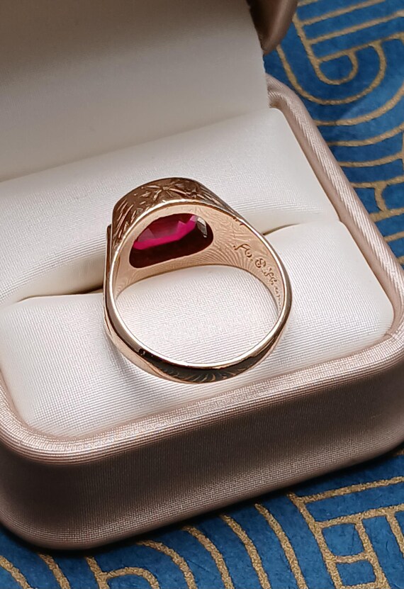 Engraved Fancy Ruby Ring - image 5