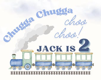 Train Birthday Invitation | Chugga Chugga Choo Choo Two | 2nd Birthday Party Invite | Boy Train Party | Editable Digital Download