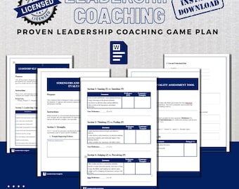Leadership Coaching Forms Bundle: Editable Templates, Client Progress Trackers (Commercial License, Digital Download)