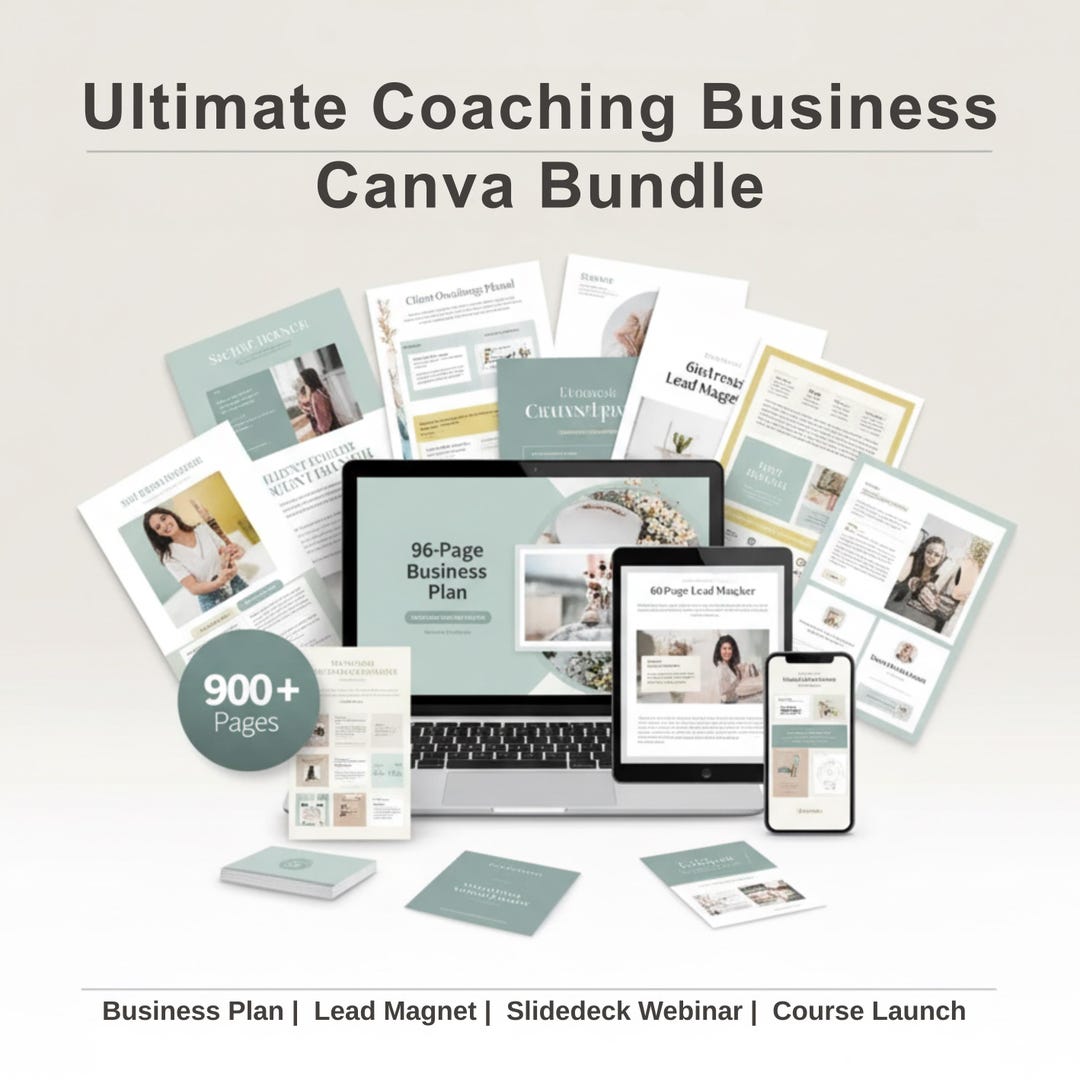 Coaching Business Canva Bundle | Editable Templates for Coaches ...