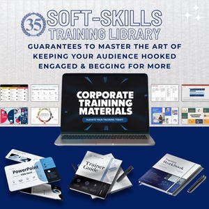 Employees training material and soft-skills library for corporate training workshops about leadership training, Team-building and 35 more...